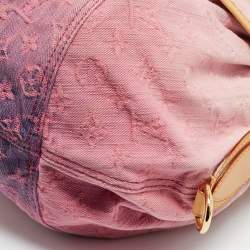 Pre Owned Louis Vuitton Sunshine Pink Washed Denim Monogram Limited Edition Bag
