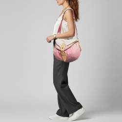 Pre Owned Louis Vuitton Sunshine Pink Washed Denim Monogram Limited Edition Bag