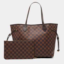 Pre Owned حقيبة لويس فيتون نيفرفول دامييه إيبن بني متوسطة MM
