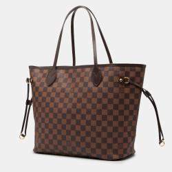 Pre Owned حقيبة لويس فيتون نيفرفول دامييه إيبن بني متوسطة MM