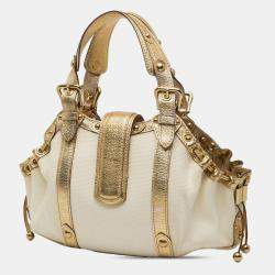 مملوكة مسبقًا Louis Vuitton Gold White Canvas Theda Treanonne GM