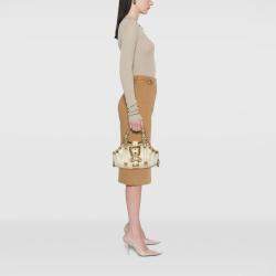 مملوكة مسبقًا Louis Vuitton Gold White Canvas Theda Treanonne GM