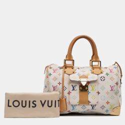 Pre Owned Louis Vuitton White Monogram Multicolore Speedy 30