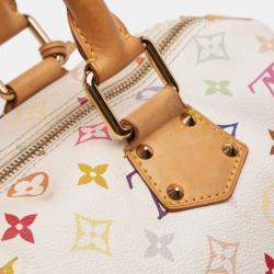 Pre Owned Louis Vuitton White Monogram Multicolore Speedy 30