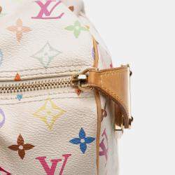 Pre Owned Louis Vuitton White Monogram Multicolore Speedy 30