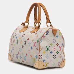 Pre Owned Louis Vuitton White Monogram Multicolore Speedy 30