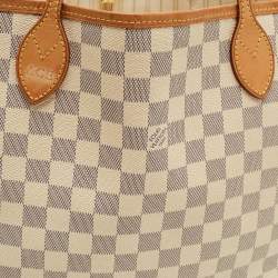 Pre Owned Louis Vuitton Neverfull MM Damier Azur Canvas Bag