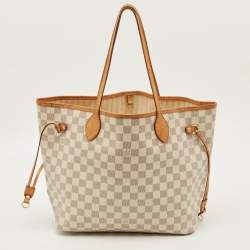 Pre Owned Louis Vuitton Neverfull MM Damier Azur Canvas Bag