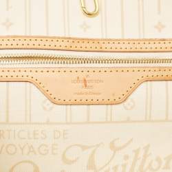 Pre Owned Louis Vuitton Neverfull MM Damier Azur Canvas Bag