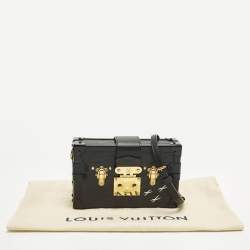 Pre Owned Louis Vuitton Petite Malle Black Epi Leather Clutch Bag