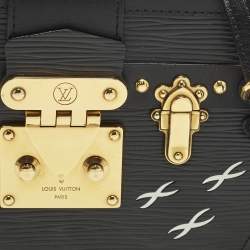 Pre Owned Louis Vuitton Petite Malle Black Epi Leather Clutch Bag