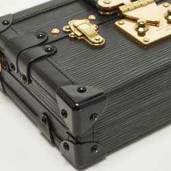 Pre Owned Louis Vuitton Petite Malle Black Epi Leather Clutch Bag
