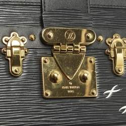 Pre Owned Louis Vuitton Petite Malle Black Epi Leather Clutch Bag