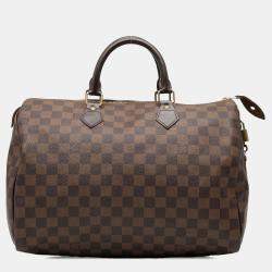 Pre Owned Louis Vuitton Brown Damier Ebene Speedy 35