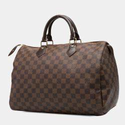 Pre Owned Louis Vuitton Brown Damier Ebene Speedy 35