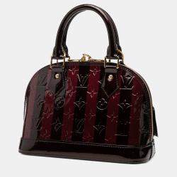 Pre Owned Louis Vuitton Purple Monogram Rayures Vernis Alma BB