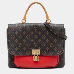 Pre Owned Louis Vuitton Brown Red Monogram Marignan