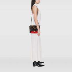 Pre Owned Louis Vuitton Brown Red Monogram Marignan