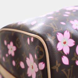 Pre Owned Louis Vuitton x Takashi Murakami Brown/Pink Monogram Keepall Bandouliere 45