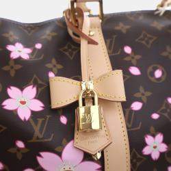 Pre Owned Louis Vuitton x Takashi Murakami Brown/Pink Monogram Keepall Bandouliere 45