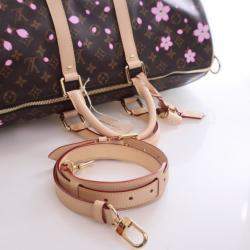 Pre Owned Louis Vuitton x Takashi Murakami Brown/Pink Monogram Keepall Bandouliere 45