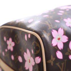 Pre Owned Louis Vuitton x Takashi Murakami Brown/Pink Monogram Keepall Bandouliere 45