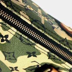 مملوكة مسبقًا حقيبة لوي فيتون فلوراج مونوغرام 35 ميني بوسطن كاموفلاج كانفاس يدوية خضراء