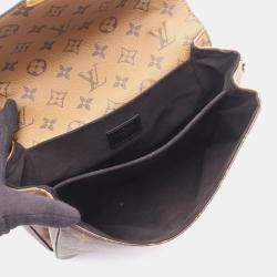 Pre Owned Louis Vuitton Pochette Metis MM Brown Coated Canvas Leather Shoulder Bag