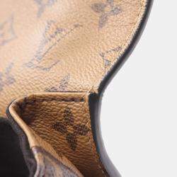 Pre Owned Louis Vuitton Pochette Metis MM Brown Coated Canvas Leather Shoulder Bag