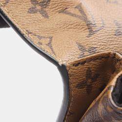 Pre Owned Louis Vuitton Pochette Metis MM Brown Coated Canvas Leather Shoulder Bag