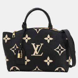 مملوكة مسبقًا Louis Vuitton Two-Tone Monogram Empreinte Petit Palais Pm Shoulder Bag In Black And Beige Leather