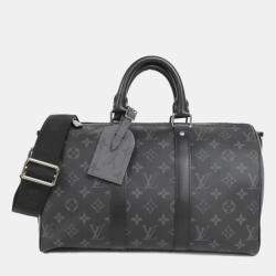 مملوكة مسبقًا Louis Vuitton Monogram Eclipse Keepall Bandouliere 35Cm Boston Bag