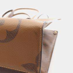 Pre Owned حقيبة لوي فيتون اون ذا قو كبرة قماش مطلي مونوغرام جاينت ريفيرس بني بيج