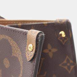 Pre Owned حقيبة لوي فيتون اون ذا قو كبرة قماش مطلي مونوغرام جاينت ريفيرس بني بيج