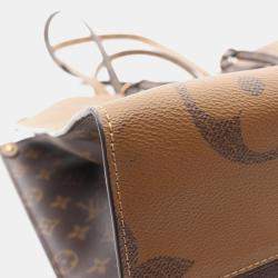 Pre Owned حقيبة لوي فيتون اون ذا قو كبرة قماش مطلي مونوغرام جاينت ريفيرس بني بيج