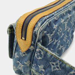 Pre Owned Louis Vuitton Monogram Denim Bum Bag Waist Shoulder Blue