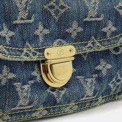 Pre Owned Louis Vuitton Monogram Denim Bum Bag Waist Shoulder Blue