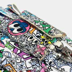 مملوكة مسبقًا حقيبة لويس فويتون مونوغرام كوميك تريو مغلف ثانية برباط حاملة بطاقات عمل/علبة بطاقات كلاتش جلد كانفاس متعددة الألوان