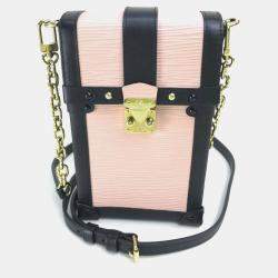 Pre Owned Louis Vuitton Epi Leather Pochette Trunk Vertical Shoulder Bag In Rose Ballerine