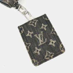Pre Owned Louis Vuitton Squared Collection Trio Black Monogram Denim Taurillon Leather Bag Set