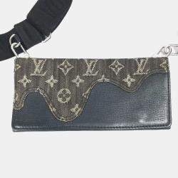 Pre Owned Louis Vuitton Squared Collection Trio Black Monogram Denim Taurillon Leather Bag Set