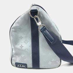 مملوكة مسبقًا حقيبة بوسطن لوي فيتون ساتالايت كييبال باندوليير 50 كانفاس جلدي فضي مونوجرامي