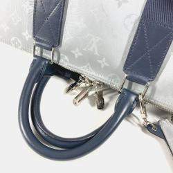 مملوكة مسبقًا حقيبة بوسطن لوي فيتون ساتالايت كييبال باندوليير 50 كانفاس جلدي فضي مونوجرامي