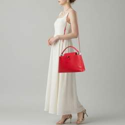 مملوكة مسبقًا Louis Vuitton Capucines PM Rubis Taurillon Leather Top Handle Bag