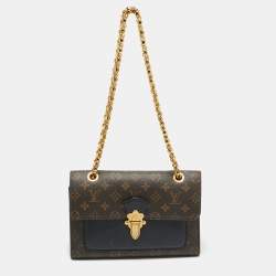 Pre Owned Louis Vuitton Victoire Black Monogram Canvas and Leather Bag