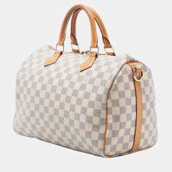 Pre Owned حقيبة لويس فيتون سبيدي داميير أزور أبيض باندوليير ٣٠