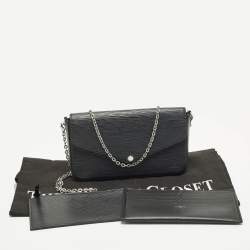 Pre Owned Louis Vuitton Black Epi Leather Pochette Felicie Bag