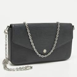 Pre Owned Louis Vuitton Black Epi Leather Pochette Felicie Bag