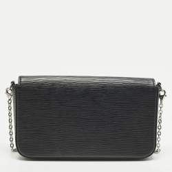 Pre Owned Louis Vuitton Black Epi Leather Pochette Felicie Bag