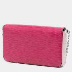 Pre Owned حقيبة كلاتش لوي فيتون فيليسي أبيض وردي ثلاثي الألوان إبيا